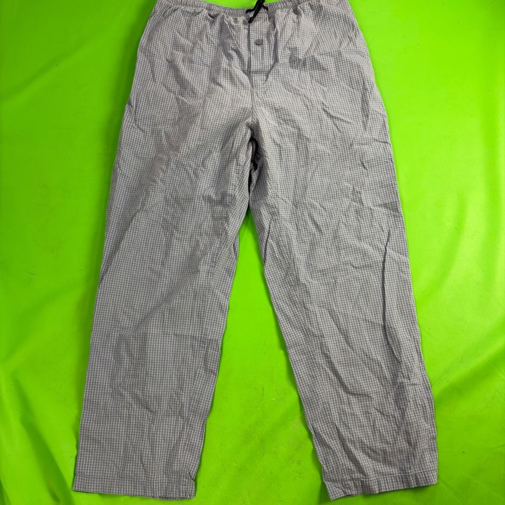 Perry Ellis Portfolio Pajama Pants Mens L Blue Plaid 100 Cotton Lounge Sleepwear